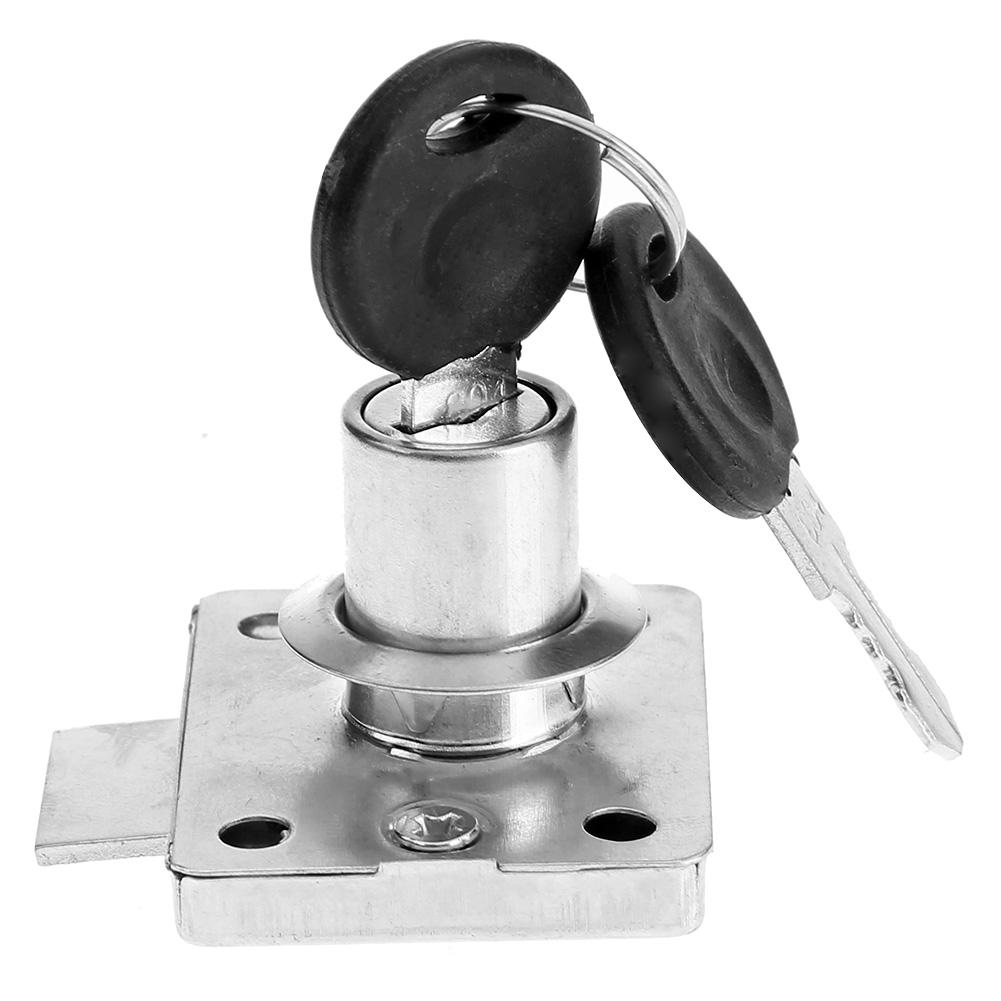 Hardware Steel Drawer Lock Desk Wardrobe Furniture Cabinet Locker w/2 Keys