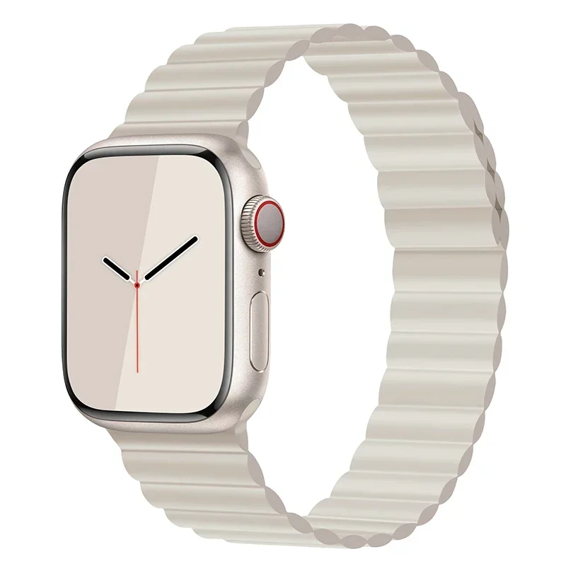 Magnetisk rem til apple watch series 7 band 45mm 41mm silikone urrem iwatch series  s 3 5 4 6 se 38mm 40mm 42mm 44mm: Sort gul / 12mm