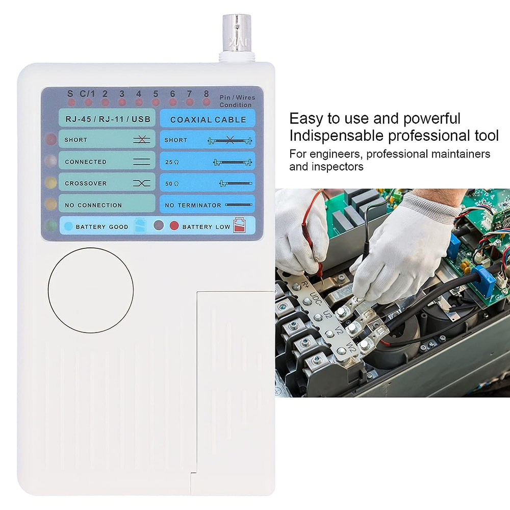 Professioneller Multifunktions-4-in-1-Netzwerkkabeltester RJ45/RJ11/USB/BNC LAN-Kabel Cat5 Cat6 Drahttester