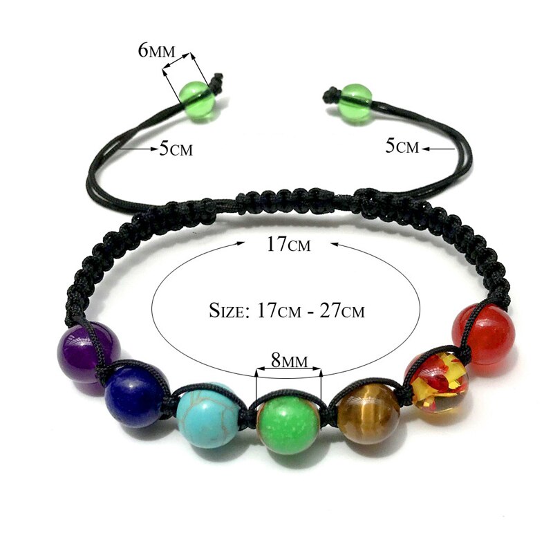 Einstellbar Armbänder Bunte Natürliche Stein Perlen Armbinde Handgemachte Geflochtene Hand Seil Armreifen Für Frauen Männer Schmuck
