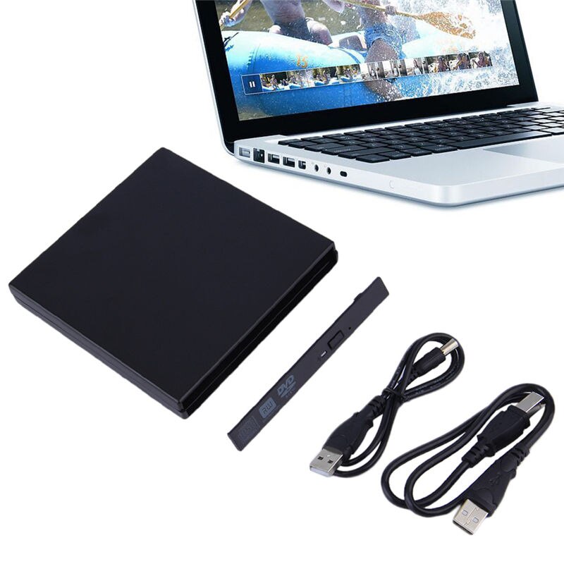 Ultra Dunne USB2.0 DVD CD DVD-Rom SATA External Case Voor Laptop Notebook Computer