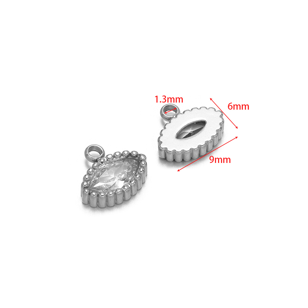 5 Stück Edelstahl Herz Glas Kristall Reize Gold Farbe Quadratische Anhänger für DIY Halskette Schmuckherstellung Armbänder Erkenntnisse: Hellgelb Gold Farbe