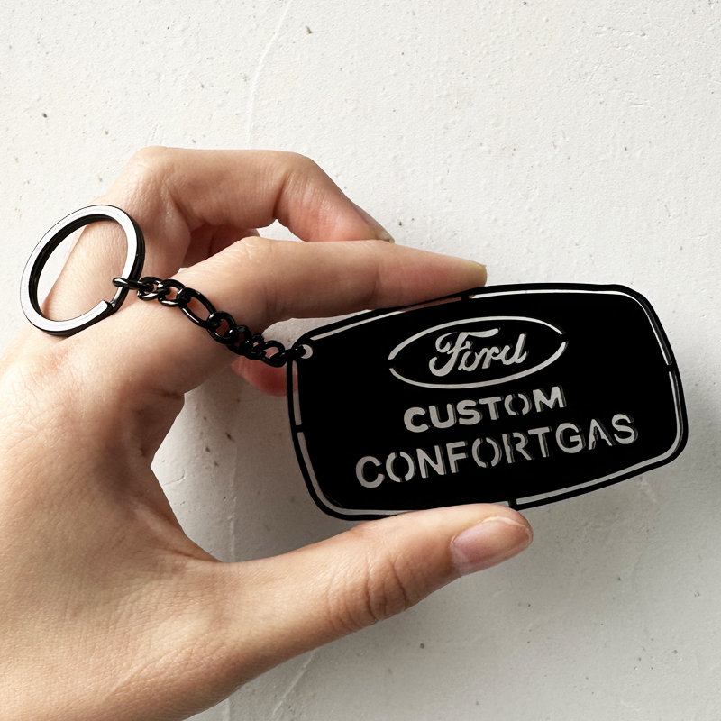 Personalisierter Namens-Schlüsselanhänger für Auto-Logo-Platte, Telefonnummer, personalisiertes , Anti-Verlust-Schlüsselanhänger, Ring