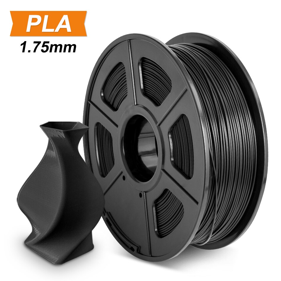 Sunlu 1.75mm pla plus / pla filament 3d filament til 3d printer 100%  ingen boble miljøvenlig polyaktisk syre forbrugelig nedbrydeligt: Pla sort