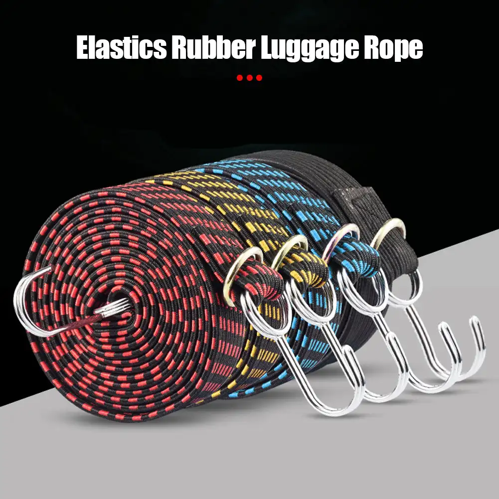 Motorcycle Bicycle Elastics Rubber Luggage Rope Cord Hooks Bikes Rope Tie Luggage Roof Rack Strap Fixed Band Moto Accessories