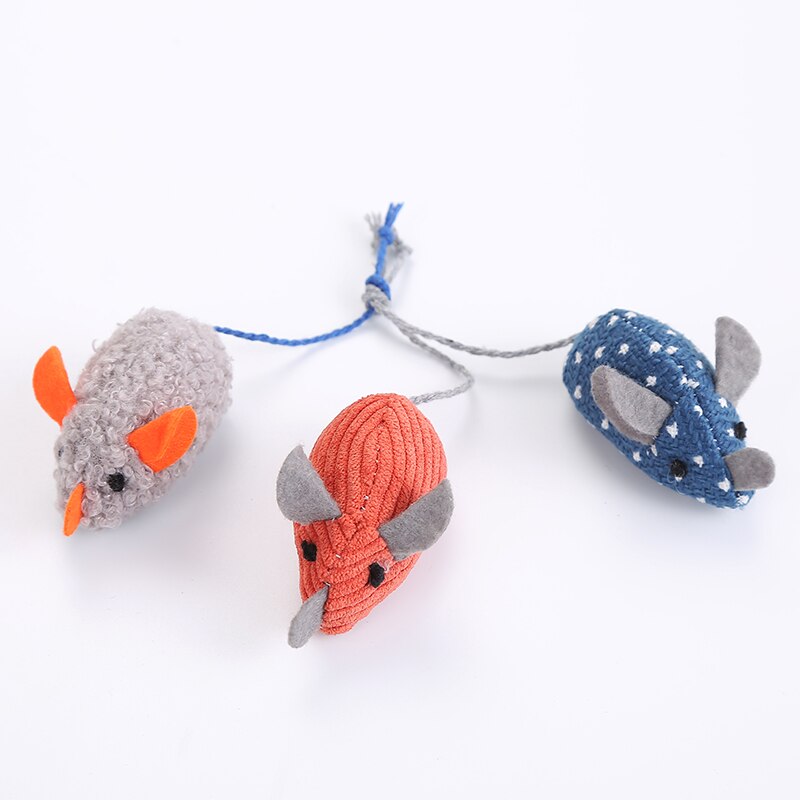 3 couleurs peluche chat jouet minuscule souris coton-rempli jouet mignon doux chats jouet chat fournitures produits pour animaux de compagnie fausse souris
