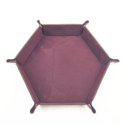 Bandeja para dados hexagonales plegable de cuero PU, soporte para juegos RPG DnD, barra de juegos, mesa, juegos, placa de dados, caja de almacenamiento rodante, Shipper: Brown