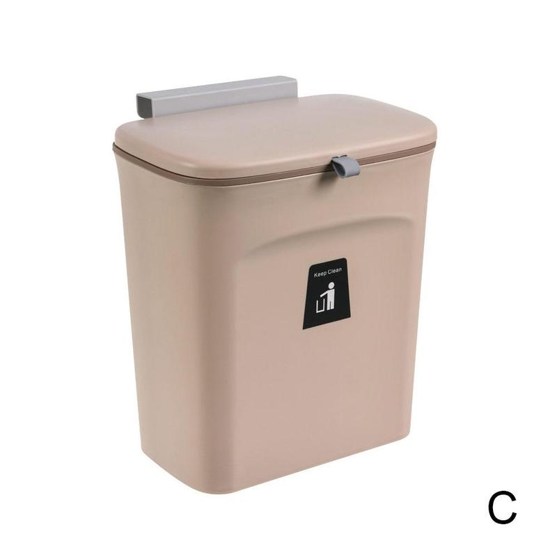 Kitchen Trash Can Kitchen Waste Bin Kitchen Garbage Cans Recycle Rubbish Bin Cabinet Hanging Trash Can With Non-marking Sticker: C