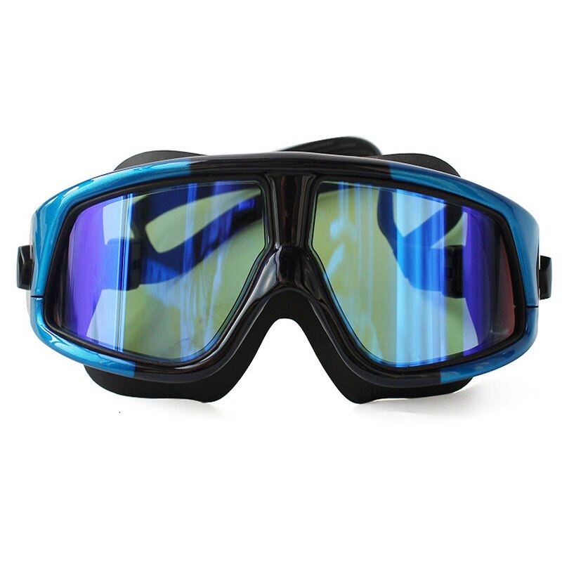 Lunettes de natation polarisées à grande monture, en Silicone, confortables, étanches, Anti-buée, Protection UV, pour adultes et femmes: Blue