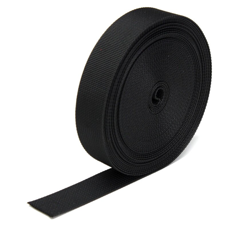 10 meter Brede Zwarte Nylon Heavy Knapzak Riem Kleding Naaien Handgemaakte DIY Materiaal Accessoire 1 Inch Singels Riem Dikke