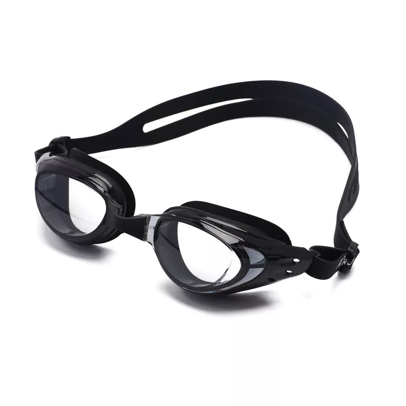 Gafas de natación profesionales para hombres y mujeres, lentes de silicona antivaho, para nadar y bucear, grandes: black