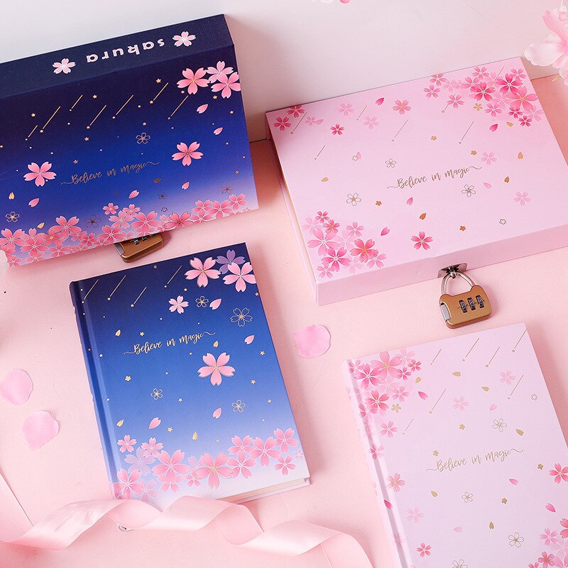 "Sakura Magic" Lock Box Diary Notebook Cute Journal Girls Stationery