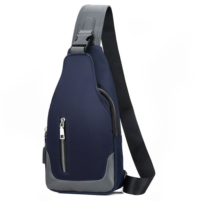 Men's Messenger Bag Shoulder Oxford Cloth Chest Bags Crossbody Casual Messenger Bags Man USB Charging Multifunction Handbag