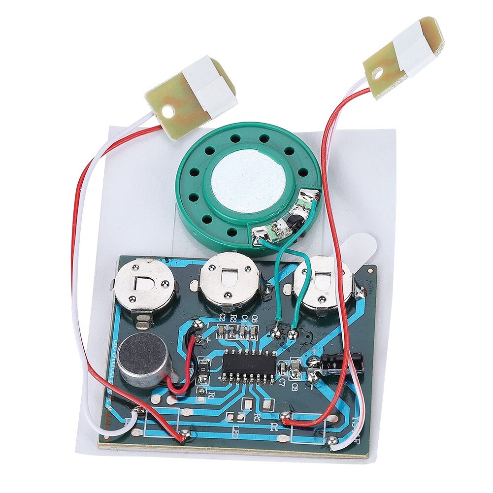 Optagelig lyd stemmemodul chip musik stemmemoduler med knap batteri kablet dobbelt knap kontrol 27s stemmemodul: Kablet dobbeltknap