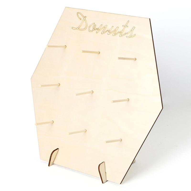 Soporte de madera para Donuts, de cumpleaños, boda, puesto de exhibición para postre: F