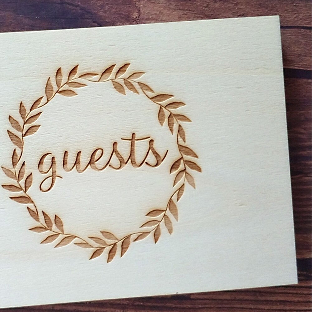 Kalligrafi bröllop gästbok rustika träsidor bröllopsdekoration vintage blank journal datum par namn gästbok