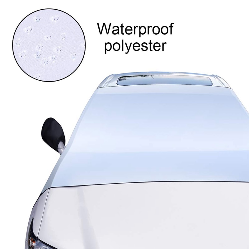 Couverture universelle de neige de pare-brise de voiture, couverture de givre de pare-brise de 81x59 pouces avec le miroir latéral couvre la couverture de glace de pare-brise Prote de poussière