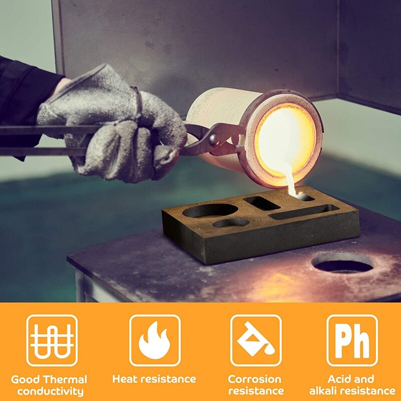 5 w 1 odlewane grafitowe wlewki formy monety Combo odlewania metali rafinacji złomu bar dla topienie odlew rafinacja metal (2 sztuk)