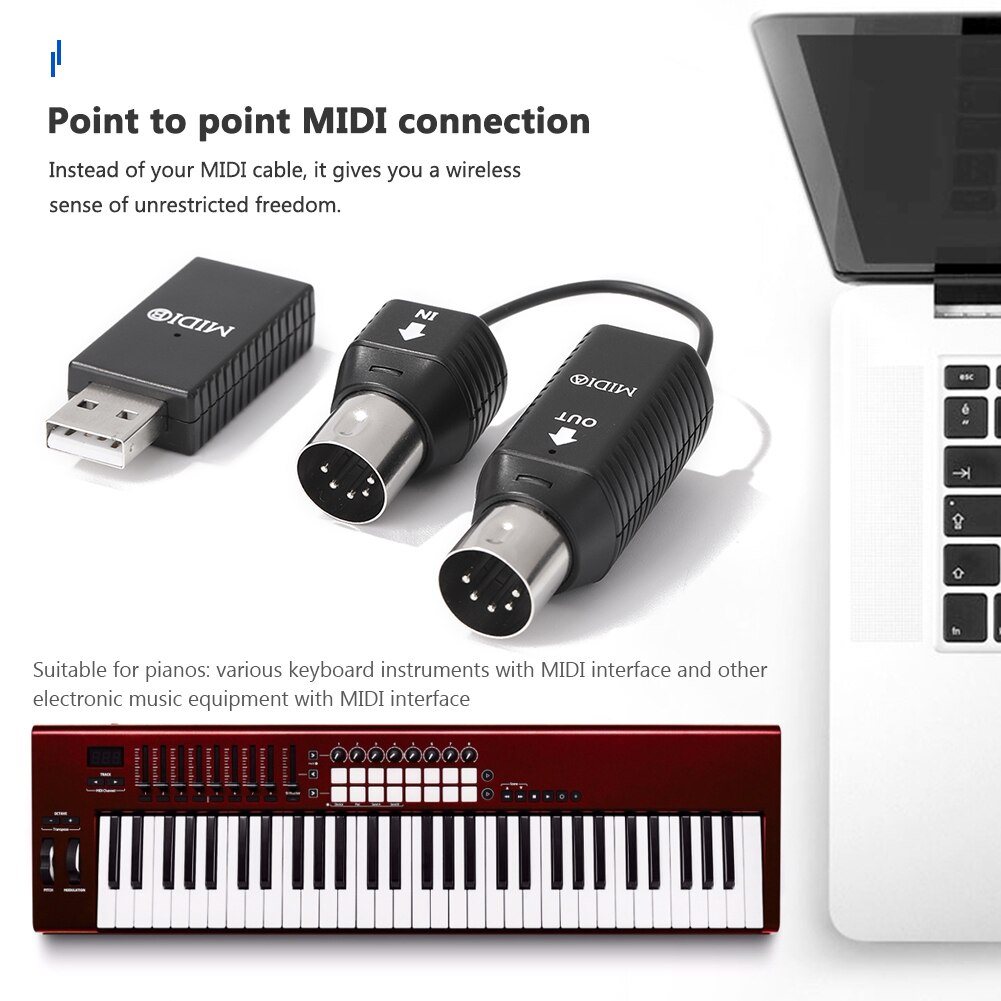 2.4GHz Guitar MIDI Wireless System Receiver Transmitter Wireless Guitar Bass System Built-In Rechargeable Guitar Transmitter