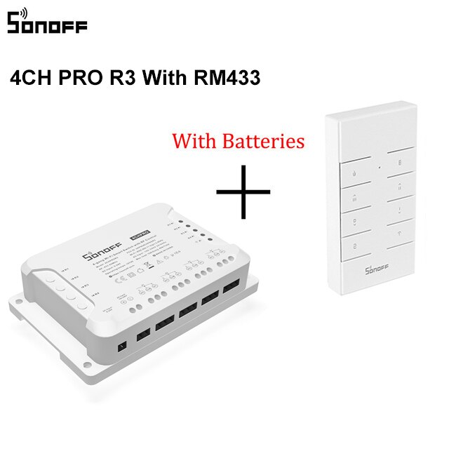 Itead sonoff 4ch r3/  pro  r3 wifi switch 4 gang 4- vejs montering wifi wireless smart switch app remote interrupter relay switches: 4ch pror 3 rm433