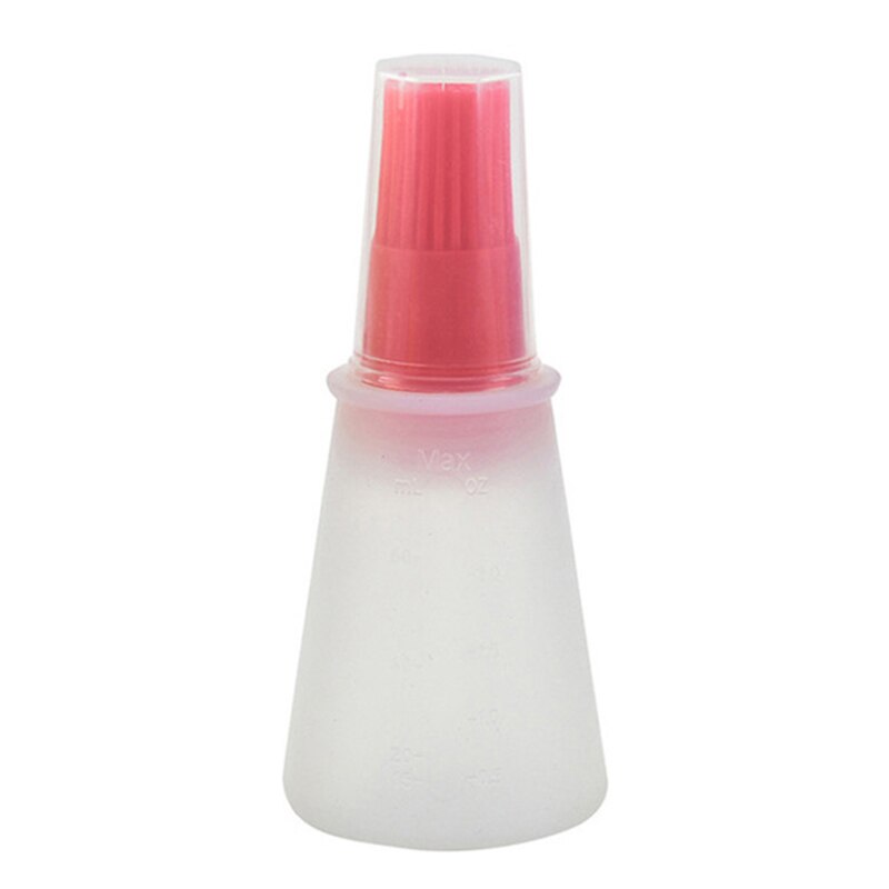 1 Pcs Portable Silicone Oil Bottle with Brush Grill Oil Brushes Liquid Oil Pastry Baking BBQ Tool Kitchen Tools silicone brush: red