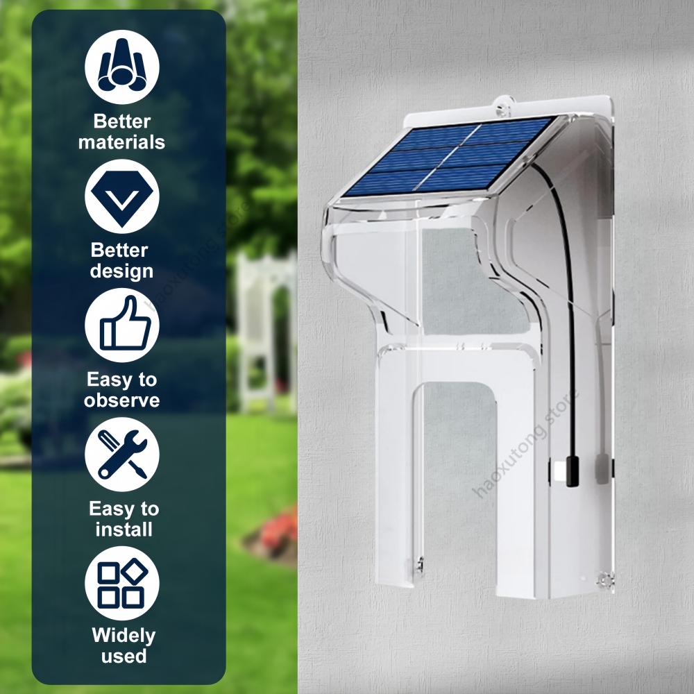 Wasserdichter Solar-Türklingel-Regenschutz und Sonnenschutz für den Außenbereich, Ruftafel, Kunststoffabdeckung, staubdichter Ringknopfschutz