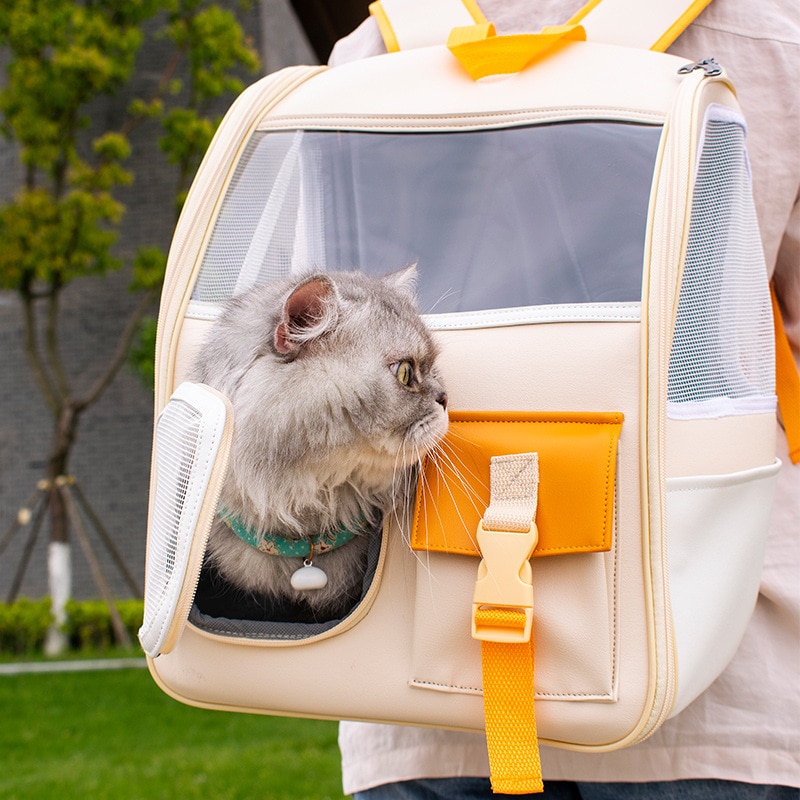 Cat Carrier Bag Outdoor Pet Shoulder Bag Carriers Backpack Breathable Portable Travel Transparent Bag For Small Dogs Cats