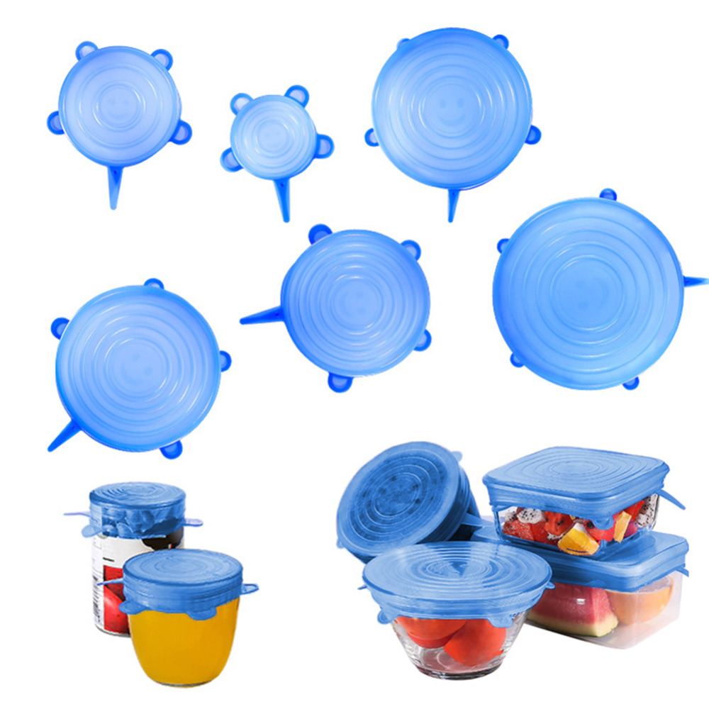 3/6/12 Stks/set Multifunctionele Siliconen Stretchable Zuig Covers Keuken Siliconen Cover Koken Pan Spill Deksels Thuis Kom stopper