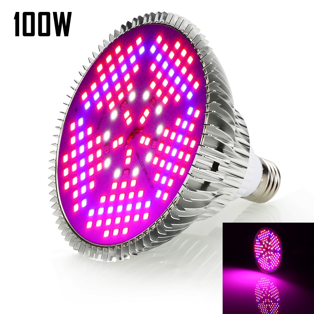 30W 50W 80W 100W Full Spectrum LED Grow Light Indoor Plant Growing Lamp For Flowers Seeds Aquarium Grow Box Red+Blue+UV+IR E27