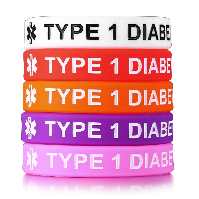 Type 1 og 2 diabetes silikone gummi armbånd til børn armbånd: Stil 1