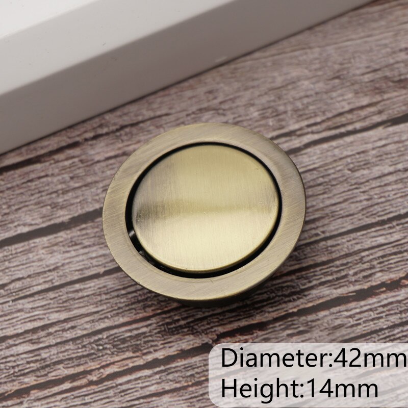 Stainless Steel Hidden Door Handles Recessed Invisible Handle Privacy Hidden Door Lock Cabinet Pulls Fire Proof Disk Ring Handle