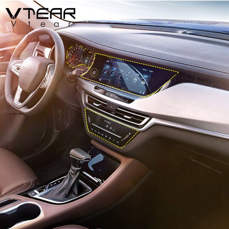 Vtear For Changan CS35 Plus GPS Navigation film sticker Car interior decoration dashboard trim air conditioning panel parts