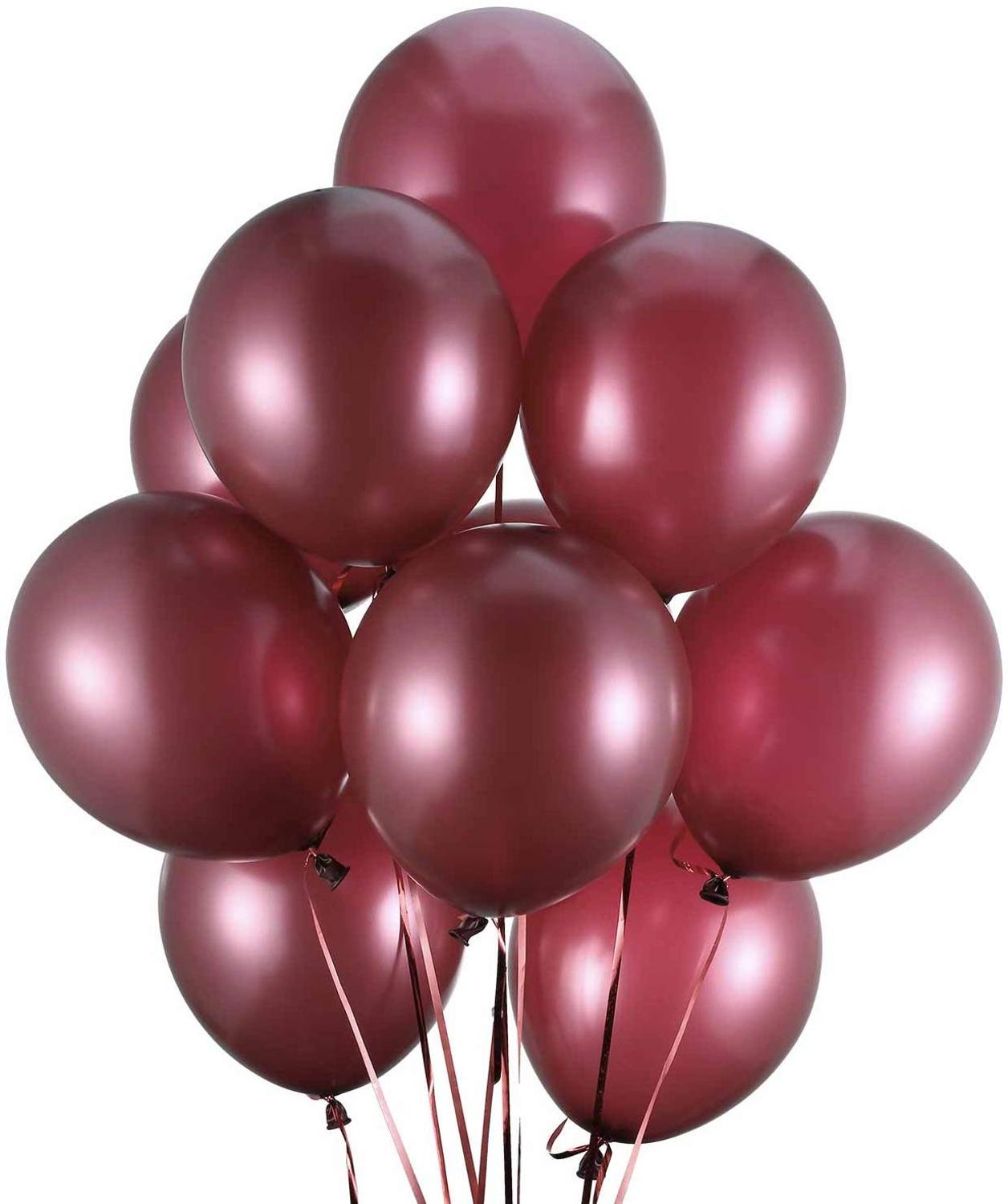 Hestya Burgundy Balloons 12 Inch Latex Party Balloons Burgundy Wine Red Balloons Weddings Birthday Bridal Shower decoration