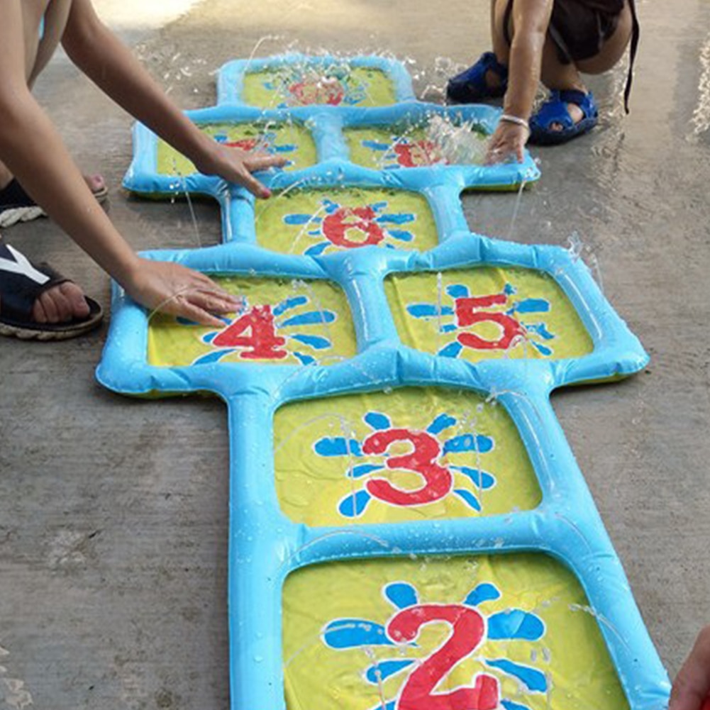 Binnenplaats Kinderen Leuke Zomer Hopscotch Opblaasbare Speelgoed Zwembad Outdoor Water Sprinkler Game Mat Spray Splash Spelen Accessoires