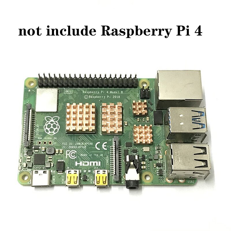 Raspberry Pi 4 Heat Sink 4pcs Cooper Cooling kit Heat Dissipation Radiator Heat Sink for Raspberry Pi 4 Model B Pi 4B