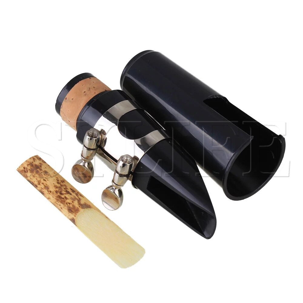 4# B Flat Clarinet Saxophone Mouthpiece with Cap and Ligature reed Set Sliver