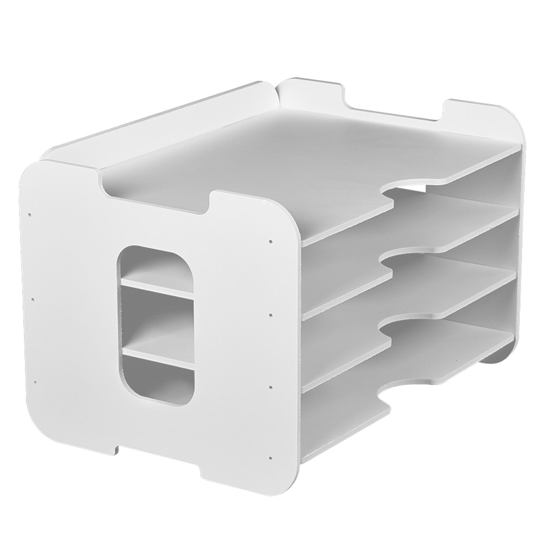 Kontor desktop tilbehør organisator desk fil arrangør med 3 papirbakker til desktop-hyldeopbevaring