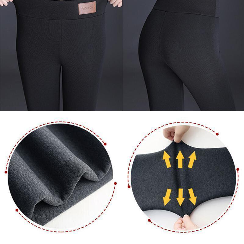 Femmes thermiques épais polaire doublé hiver extensible crayon Leggings pantalon BHD2