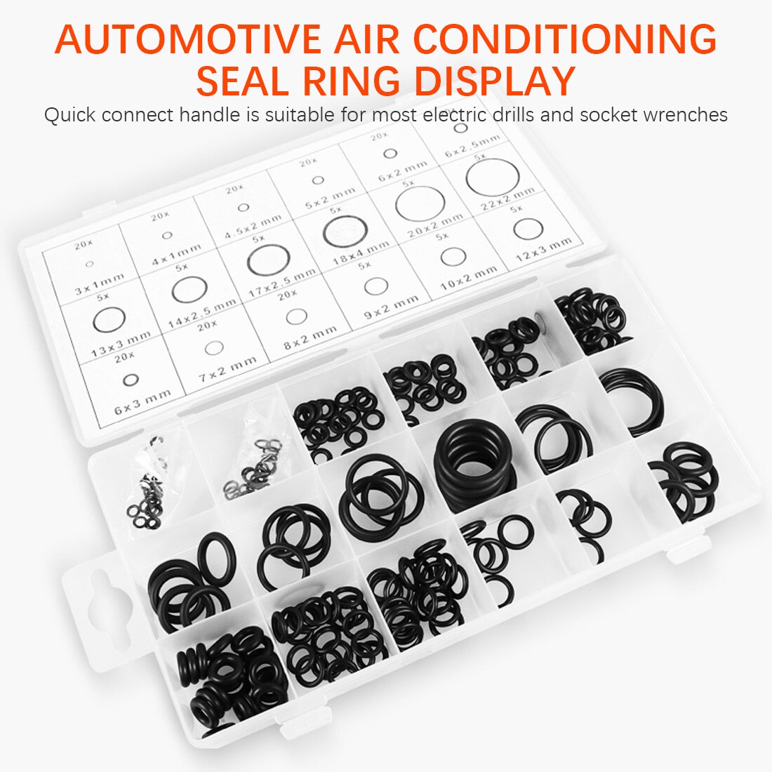 225 stücke O-Ring Washer Dichtungen Sortiment O-ringe Nitril Washer Auto Dichtungen Regendichtheit Gummi Ring Mit Plactic box Kit Set