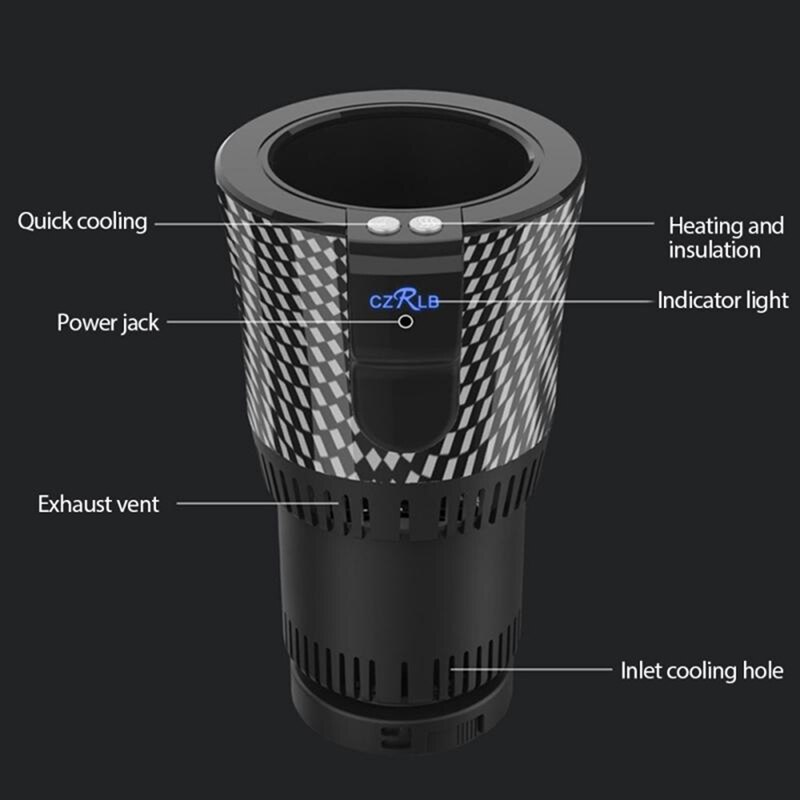 Taza de enfriamiento de la calefacción del coche de 12V para el refrigerador del coche de la Oficina soporte para tazas y copas inteligente vaso de bebidas de enfriamiento lata de bebidas