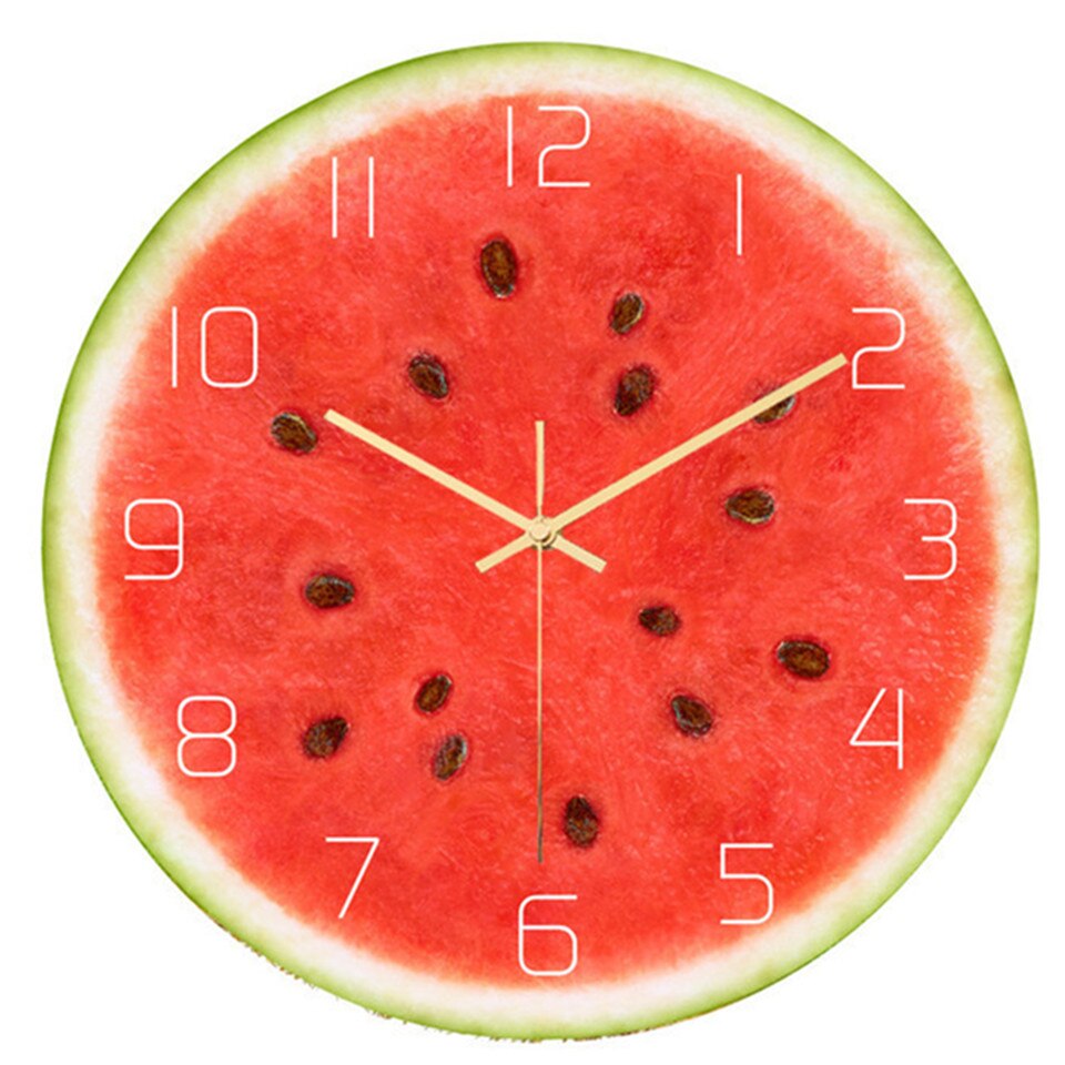 Horloge murale Orange moderne | Montre silencieuse, acrylique, chambre à coucher, salon, horloge de fruits, décor de maison, lasser bairam: cc097