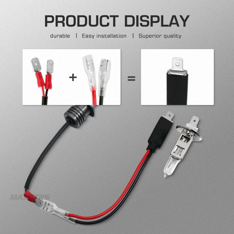 MAXGTRS For H1 Socket 1 Pin Convert to 2 Pins Adapter Wire LED Replacement Bulb Single Diode Converter Wiring Accessories
