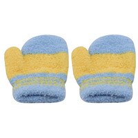 Nuevos niños de lana de Coral de punto mitones bebé invierno cálido guantes de peluche niños niñas suave colorido a rayas guantes de dedo completo