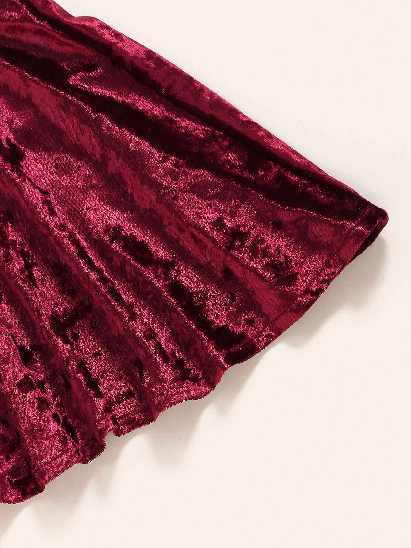 Pudcoco-falda de terciopelo rojo vino para niñas, Falda plisada de una pieza con cintura elástica y dobladillo para primavera y otoño