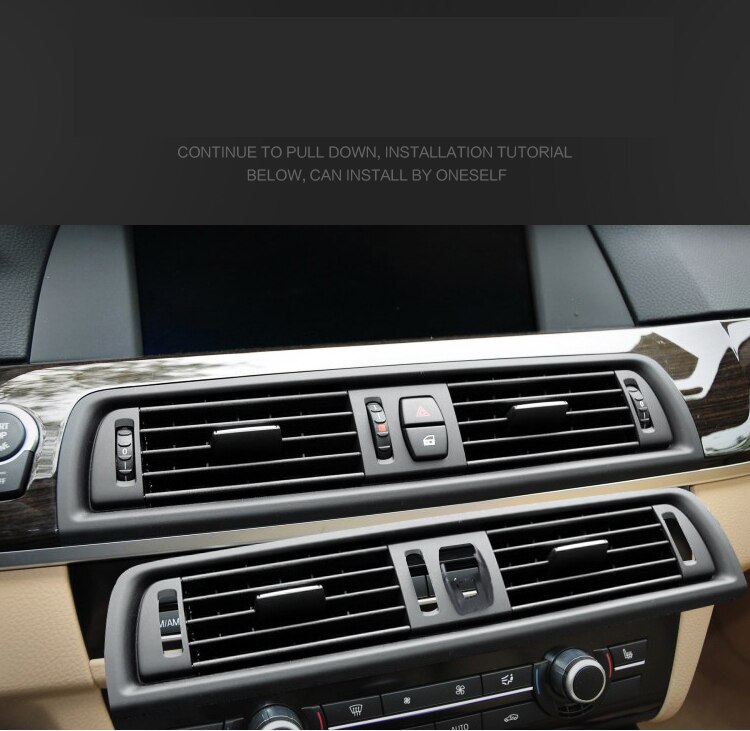 4x rhd fram vänster höger mitt bak ej hål luftkonditionering ventilationsgaller utloppspanel kromplatta för bmw 5- serie  f10 f18 10-17