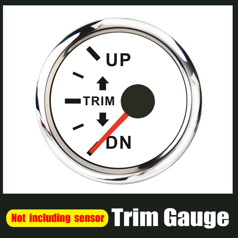 52mm trimmen Messgerät Für Stiefel Außenbordmotor hoch-DN Rechts Seite trimmen Meter 0-190 Ohm Mit verrotten Hintergrundbeleuchtung 12V/24V Edelstahl Lünette: WS-links