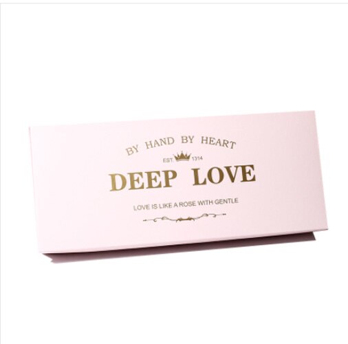 Rectangular Flower Box With Flower Mud Slot Valentine's Day Top Bouquet Packaging Box I Love U Pattern Florist Supply: Pink