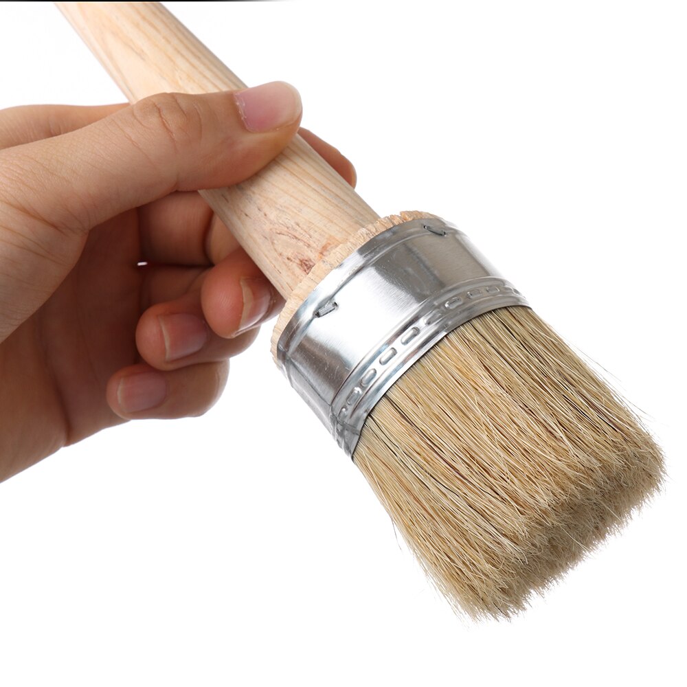 Soft Oil Paint Brush Bristle Chalk Wooden Handle Painting Tool Car Cleaning Drawing Supplies Craft Round Brushes Artist Tools