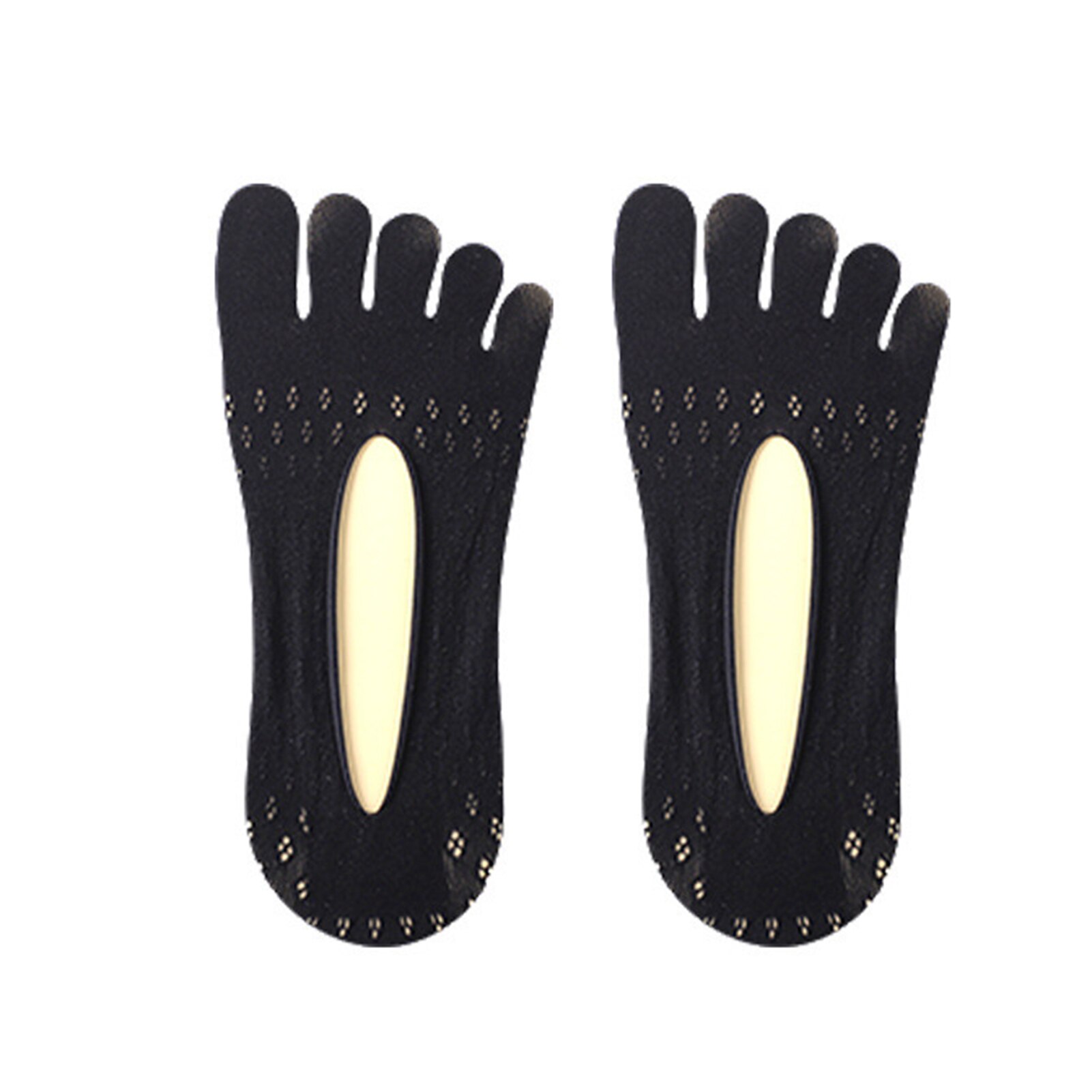 Velvet Five-toe Socks Mesh Ultra Low Cut Liner with Gel Tab Breathable Thin Five-toe Socks Invisible Socks for Women Summer B99: black