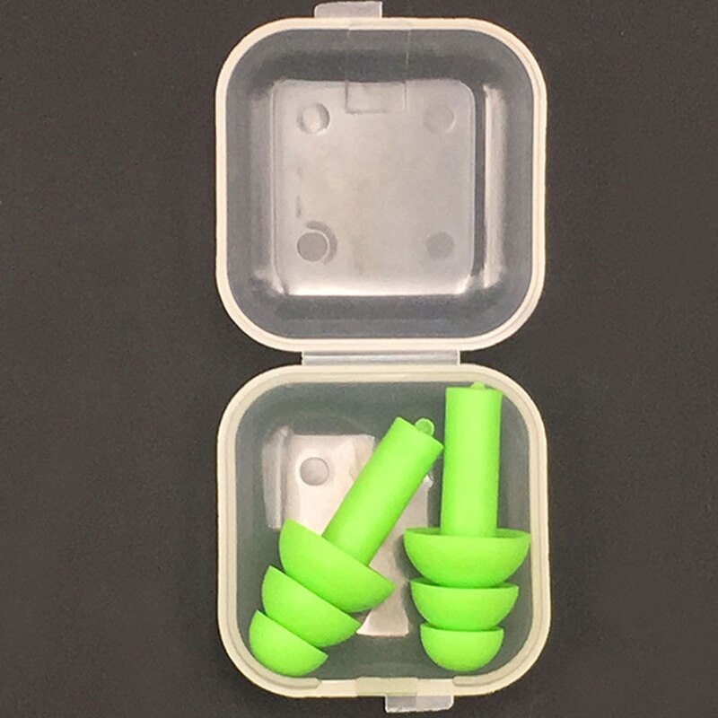 Soft Silicone Ear Plugs Sound Insulation Ear Protection Earplugs Anti Noise Snoring Sleeping Plugs For Travel Noise Reduction: green